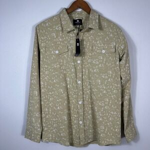 Standard Issue Flannel Shirt Mens Medium Tan New Camping Print BXWT564